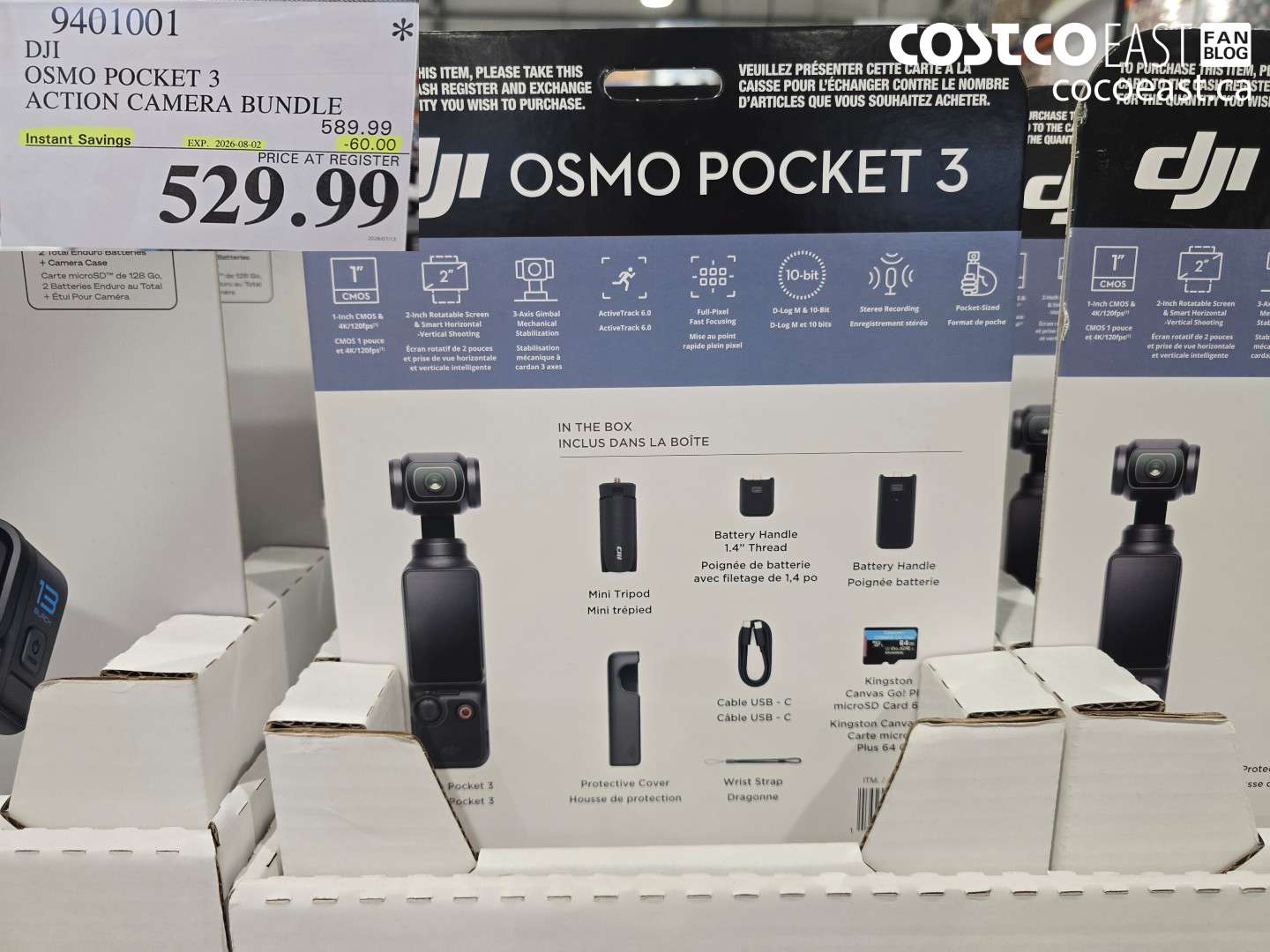 9401001 DJI OSMO POCKET 3 ACTION CAMERA BUNDLE ($60.00 INSTANT SAVINGS EXPIRES ON 2026-08-02) $529.99
