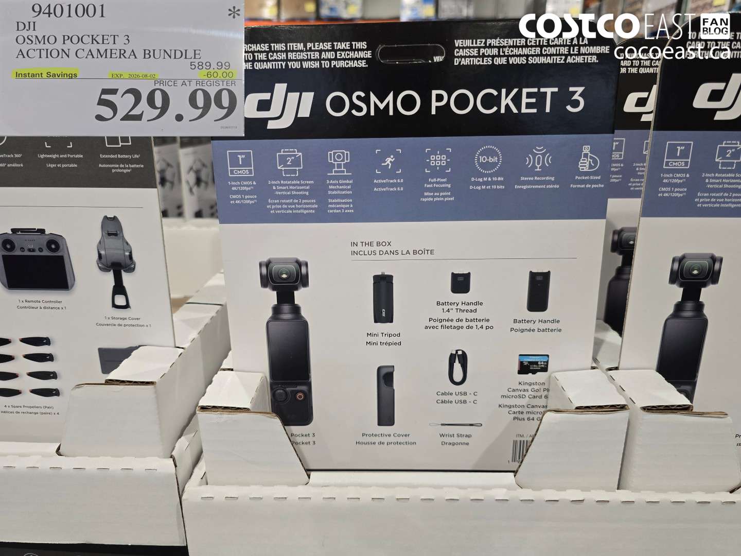 9401001 DJI OSMO POCKET 3 ACTION CAMERA BUNDLE ($60.00 INSTANT SAVINGS EXPIRES ON 2026-08-02) $529.99