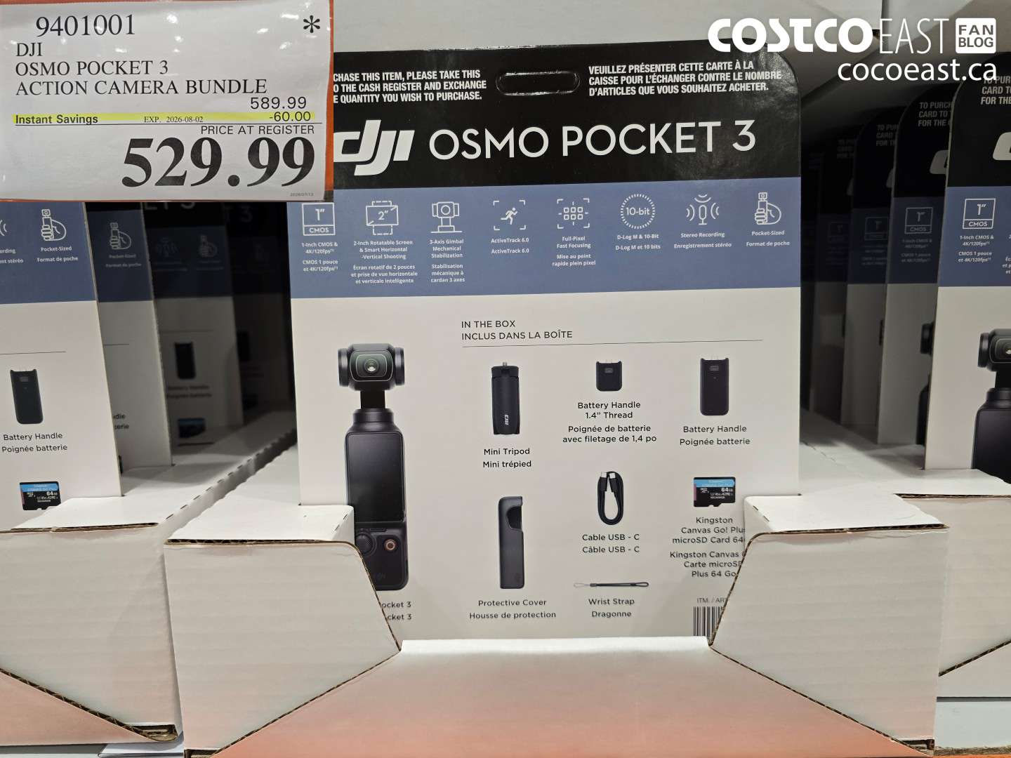 9401001 DJI OSMO POCKET 3 ACTION CAMERA BUNDLE ($60.00 INSTANT SAVINGS EXPIRES ON 2026-08-02) $529.99