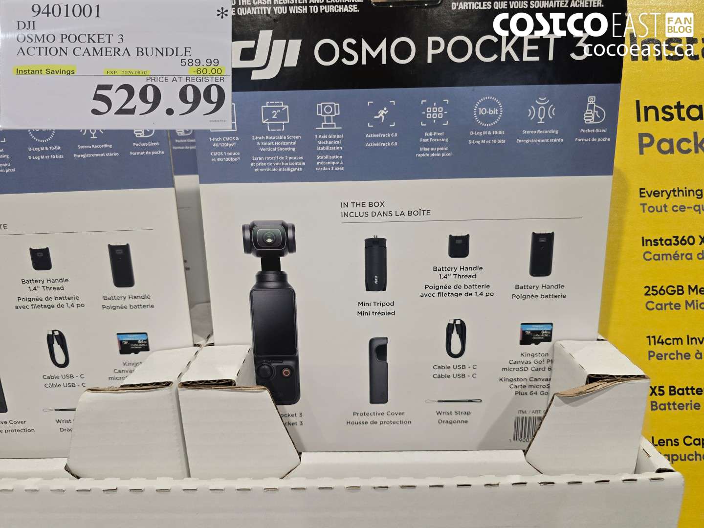 9401001 DJI OSMO POCKET 3 ACTION CAMERA BUNDLE ($60.00 INSTANT SAVINGS EXPIRES ON 2026-08-02) $529.99