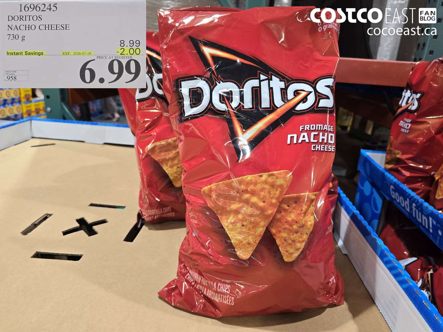 1696245 DORITOS NACHO CHEESE 730 G ($2.00 INSTANT SAVINGS EXPIRES ON 2026-07-19) $6.99
