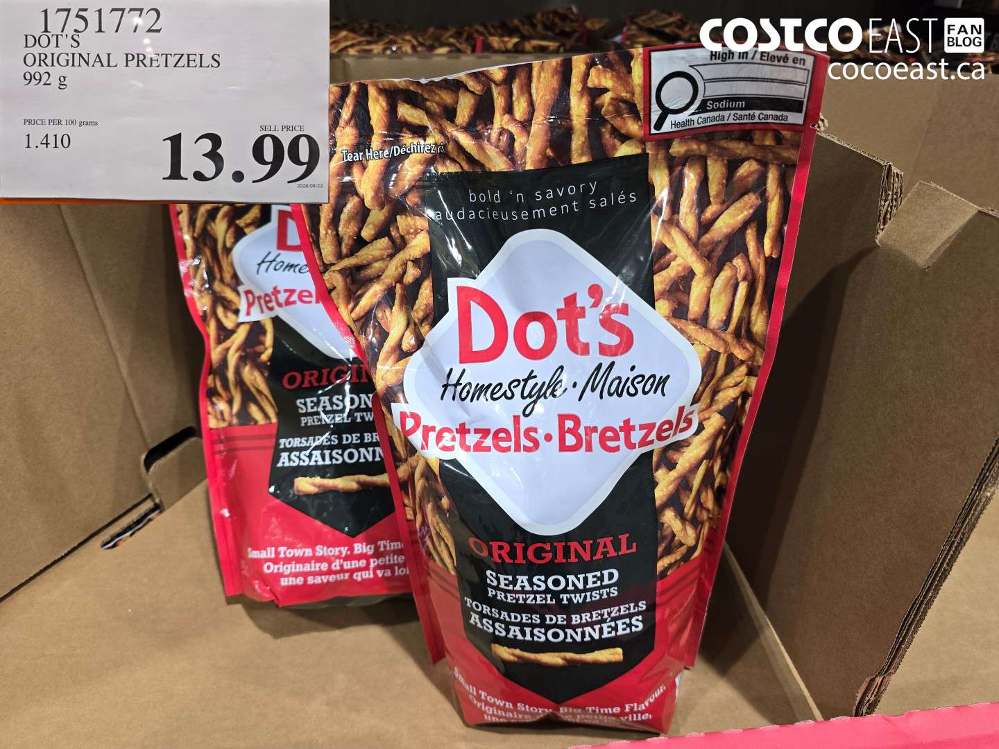 1751772 DOT'S ORIGINAL PRETZELS 992 G $13.99