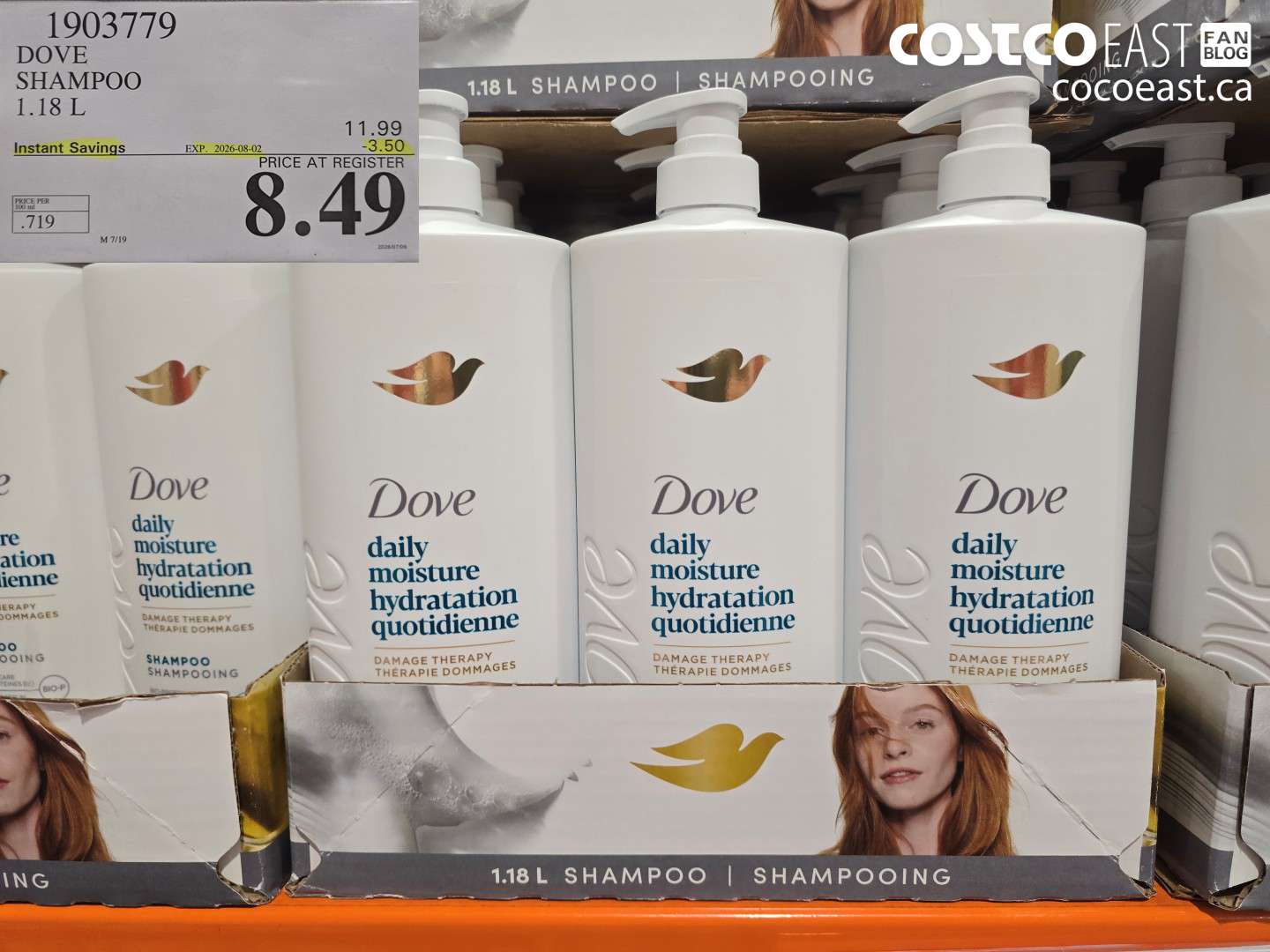 1903779 DOVE SHAMPOO 1.18 L ($3.50 INSTANT SAVINGS EXPIRES ON 2026-08-02) $8.49