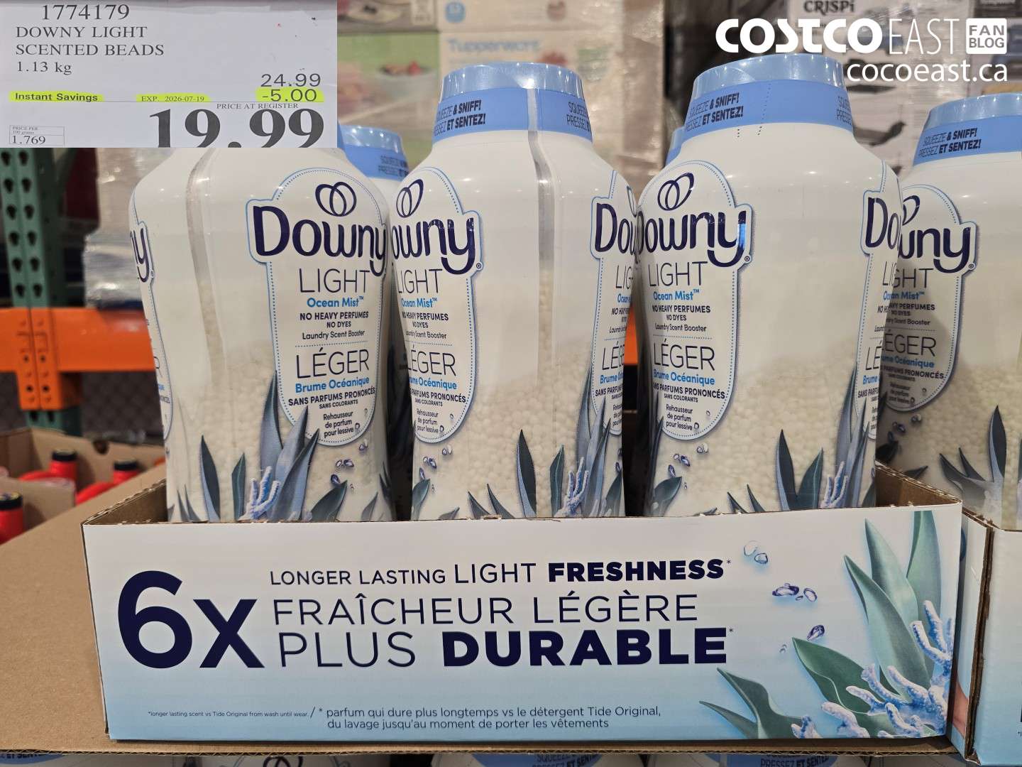 1774179 DOWNY LIGHT SCENTED BEADS 1.13 KG ($5.00 INSTANT SAVINGS EXPIRES ON 2026-07-19) $19.99