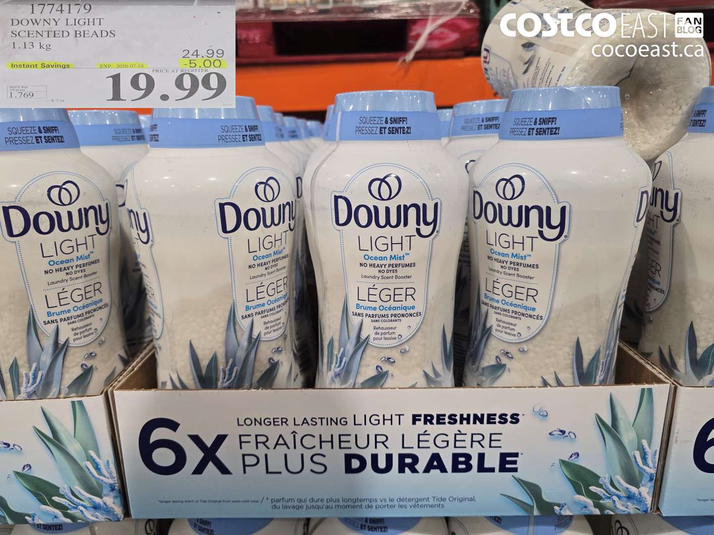 1774179 DOWNY LIGHT SCENTED BEADS 1.13 KG ($5.00 INSTANT SAVINGS EXPIRES ON 2026-07-19) $19.99