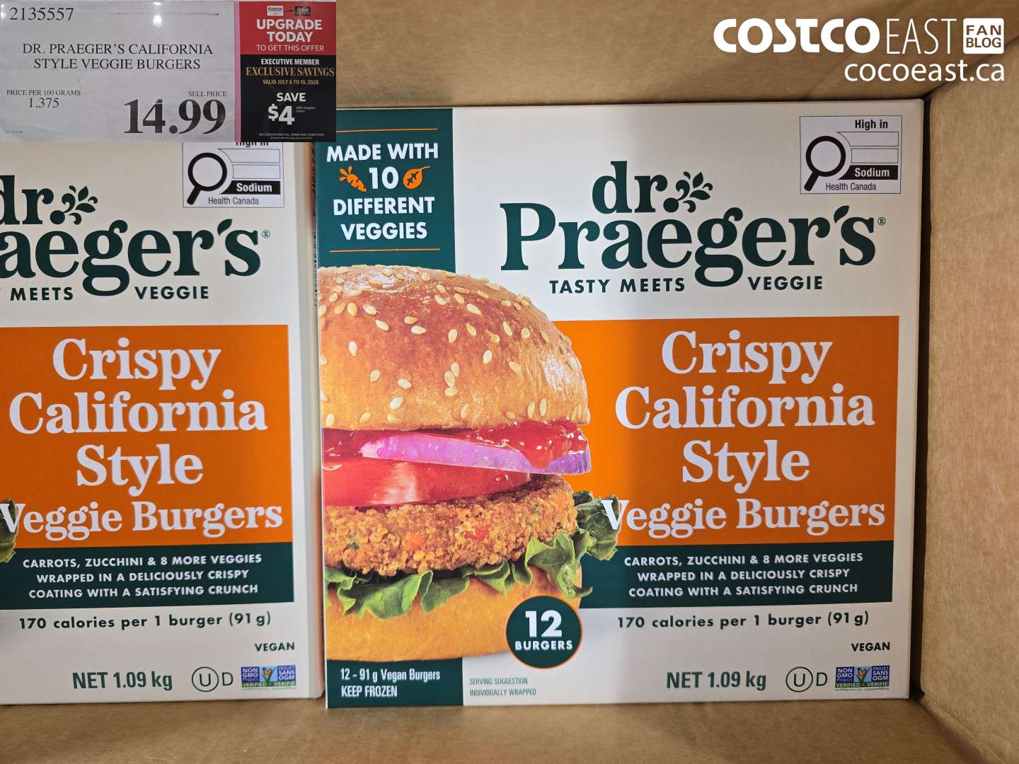 2135557 DR. PRAEGER'S CALIFORNIA STYLE VEGGIE BURGERS ($4.00 INSTANT SAVINGS EXPIRES ON 2026-07-19) $10.99
