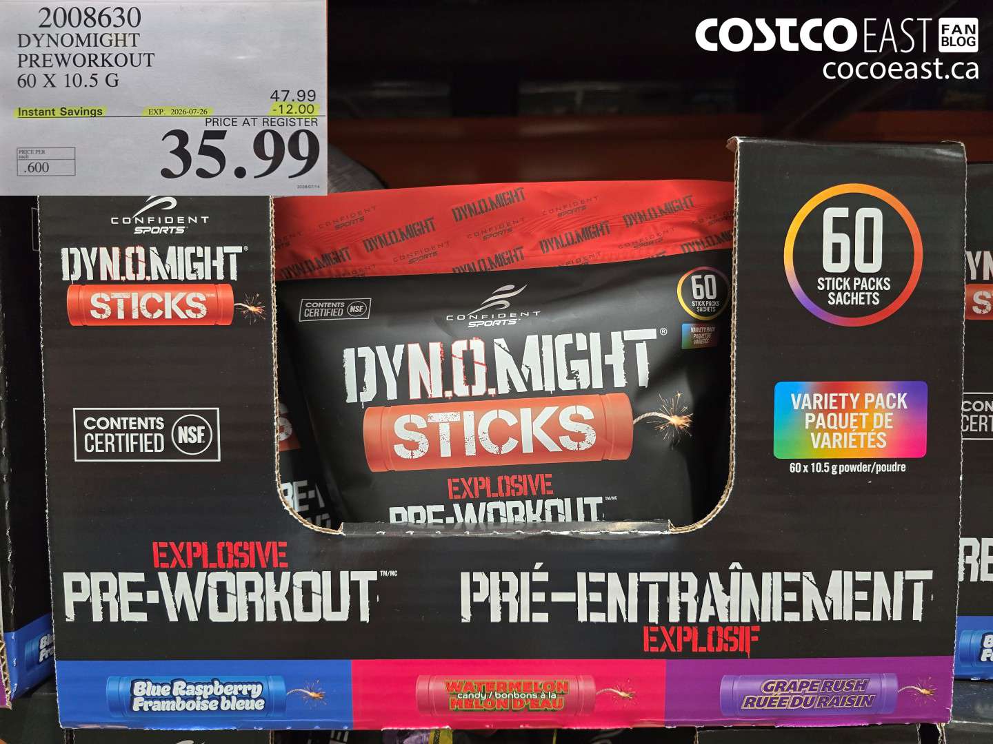 2008630 DYNOMIGHT PREWORKOUT 60 X 10.5 G ($12.00 INSTANT SAVINGS EXPIRES ON 2026-07-26) $35.99