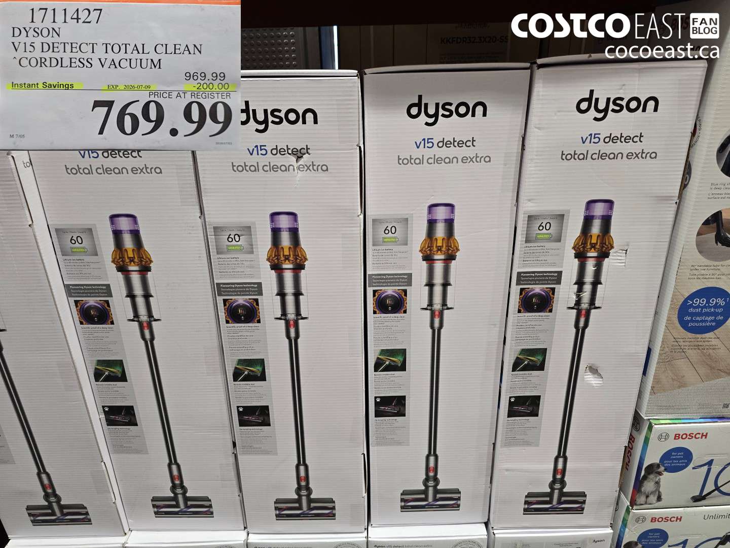 1711427 DYSON V15 DETECT TOTAL CLEAN CORDLESS VACUUM ($200.00 INSTANT SAVINGS EXPIRES ON 2026-07-09) $769.99