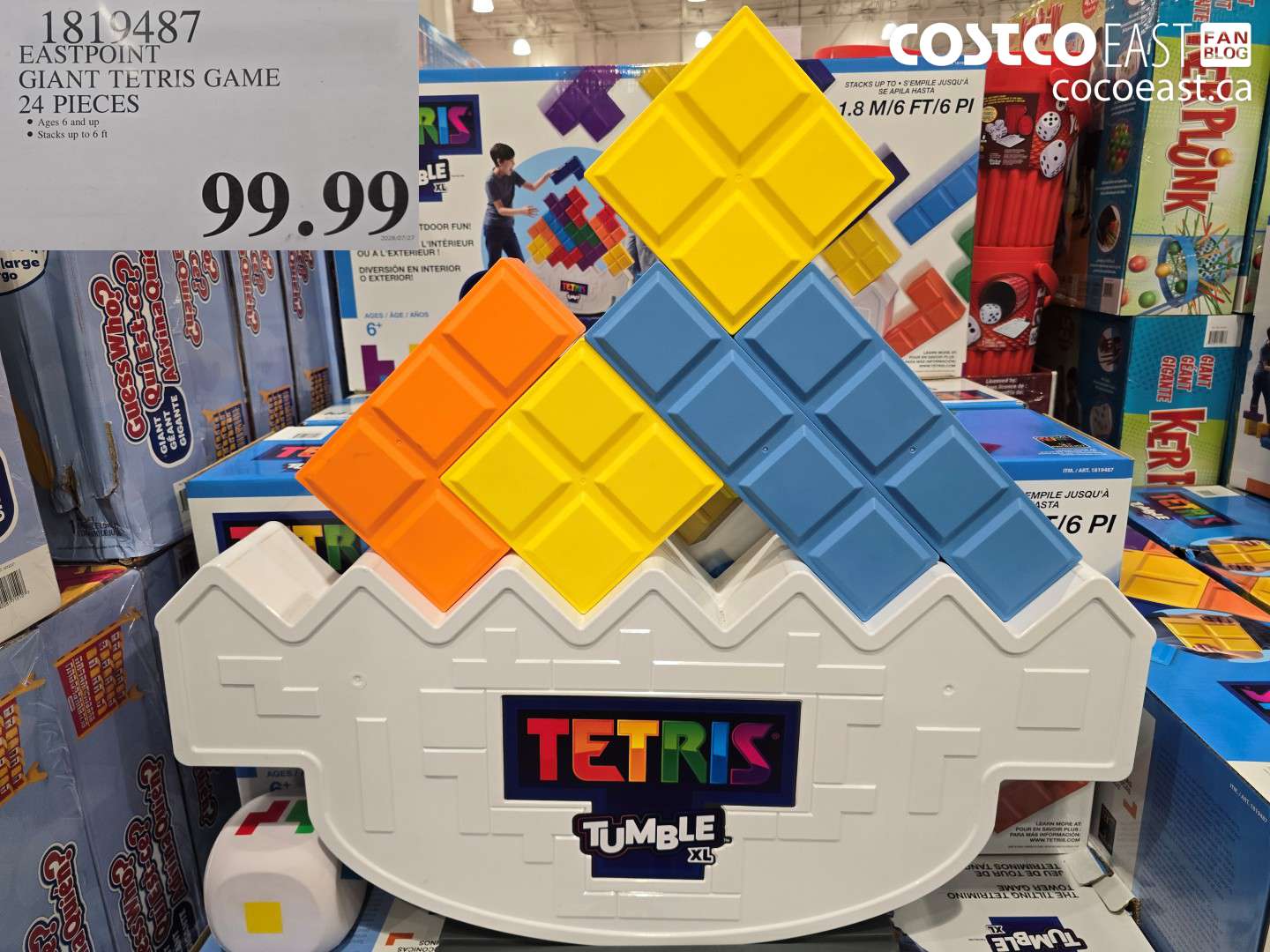 1819487 EASTPOINT GIANT TETRIS GAME 24 PIECES $99.99