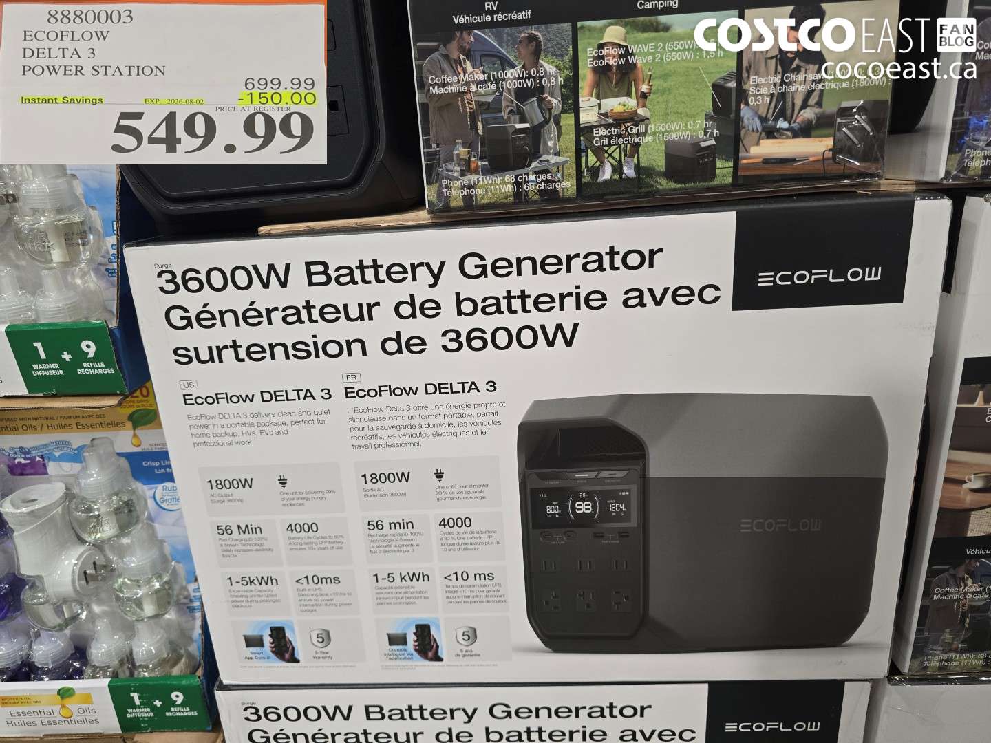 8880003 ECOFLOW DELTA 3 POWER STATION ($150.00 INSTANT SAVINGS EXPIRES ON 2026-08-02) $549.99