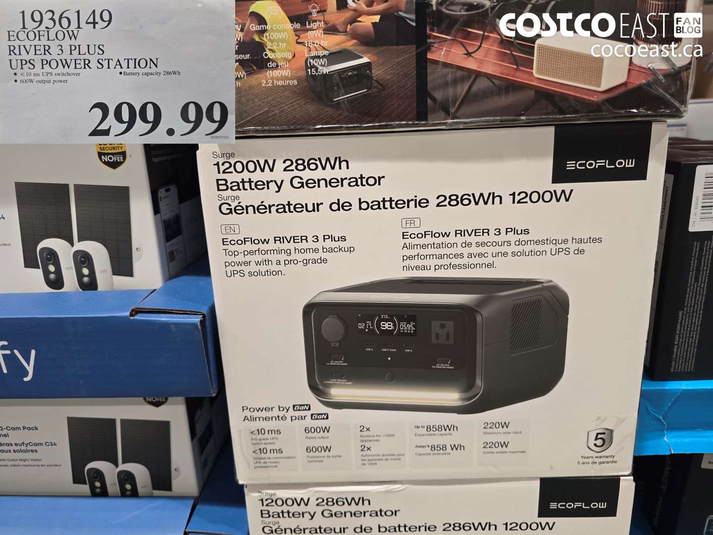 1936149 ECOFLOW RIVER 3 PLUS UPS POWER STATION $299.99