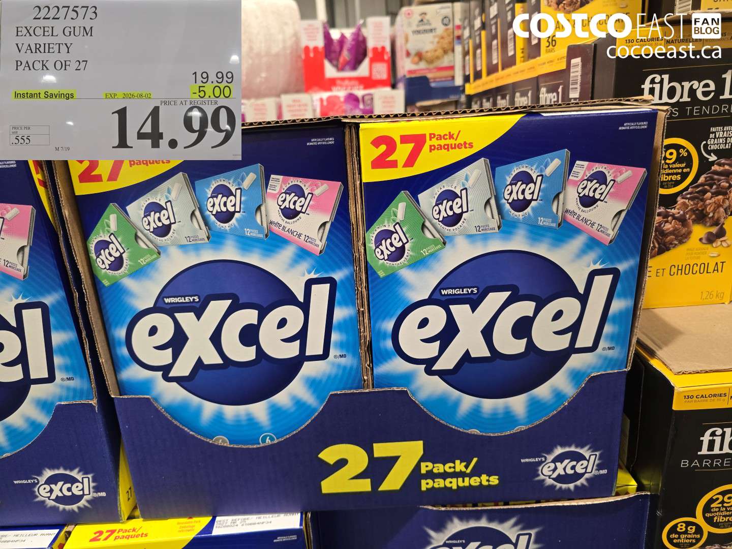 2227573 EXCEL GUM VARIETY PACK OF 27 ($5.00 INSTANT SAVINGS EXPIRES ON 2026-08-02) $14.99