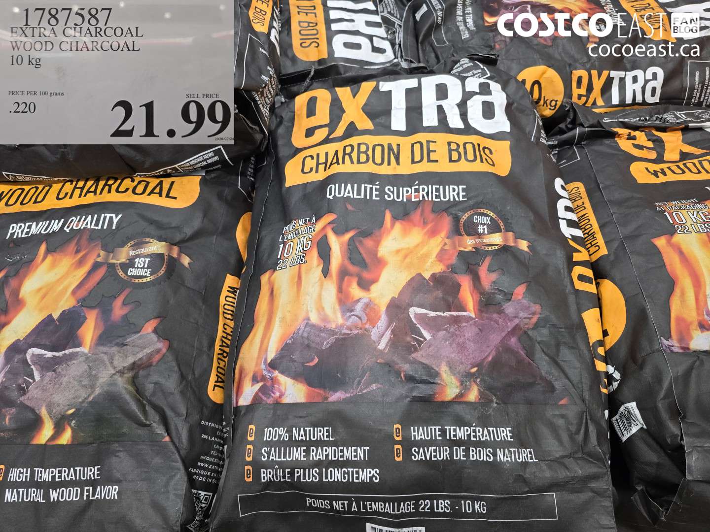 1787587 EXTRA CHARCOAL WOOD CHARCOAL 10 KG $21.99