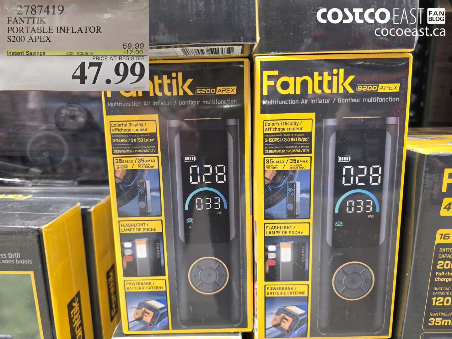 2787419 FANTTIK PORTABLE INFLATOR S200 APEX ($12.00 INSTANT SAVINGS EXPIRES ON 2026-08-09) $47.99