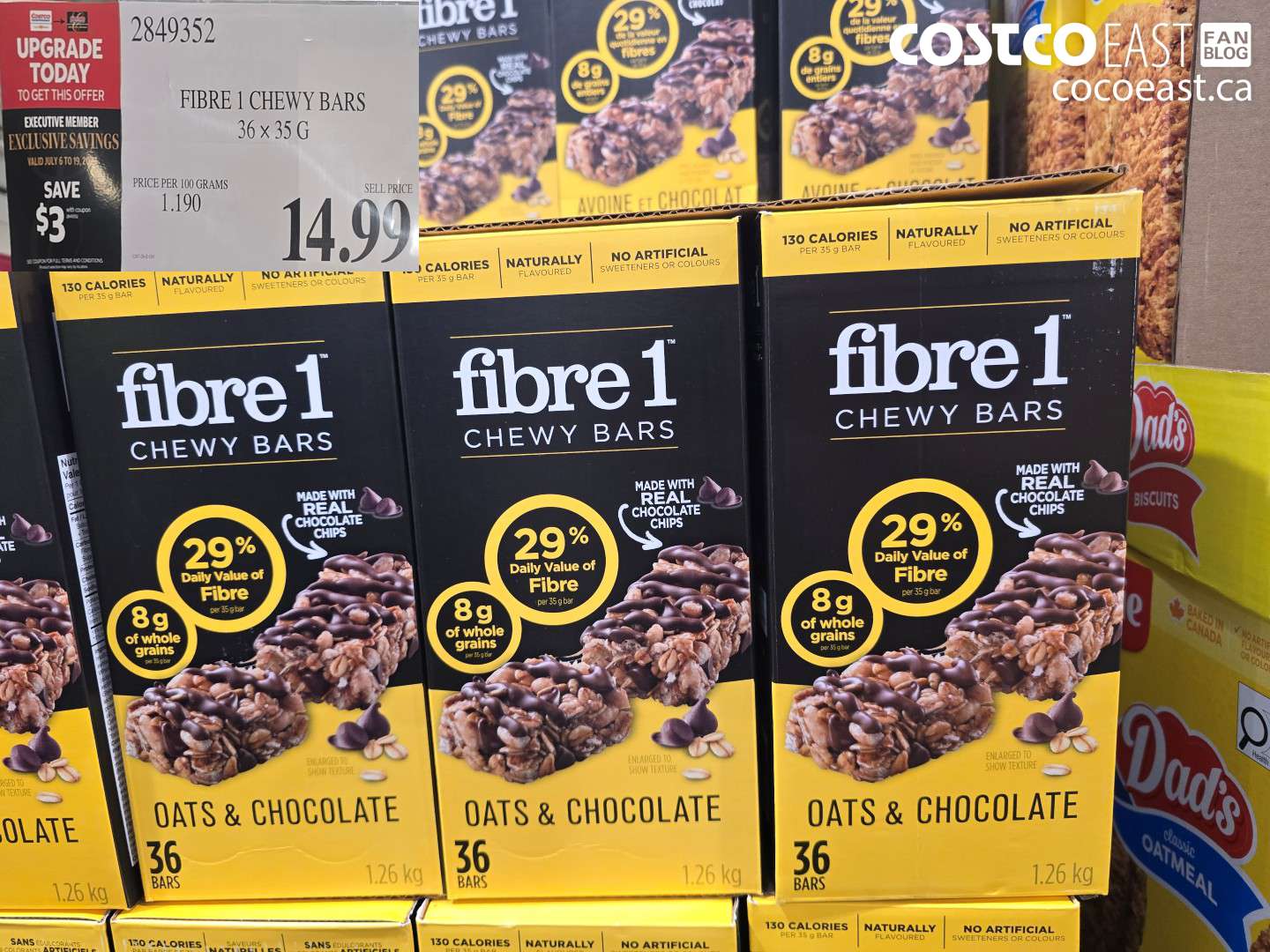 2849352 FIBRE 1 CHEWY BARS 36 X 35 G ($3.00 INSTANT SAVINGS EXPIRES ON 2026-07-19) $11.99