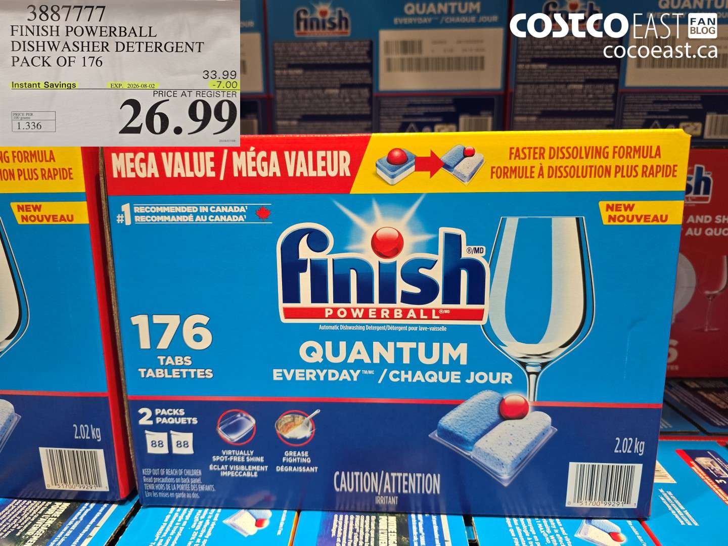 3887777 FINISH POWERBALL DISHWASHER DETERGENT PACK OF 176 ($7.00 INSTANT SAVINGS EXPIRES ON 2026-08-02) $26.99