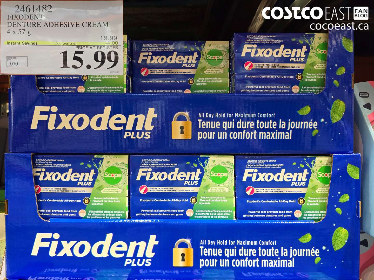 2461482 FIXODENT DENTURE ADHESIVE CREAM 4 X 57 G ($4.00 INSTANT SAVINGS EXPIRES ON 2026-08-09) $15.99