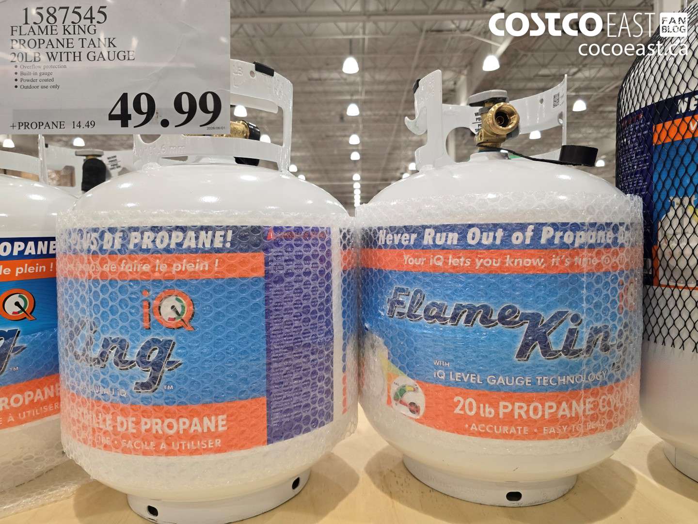 1587545 FLAME KING PROPANE TANK 20LB WITH GAUGE $49.99