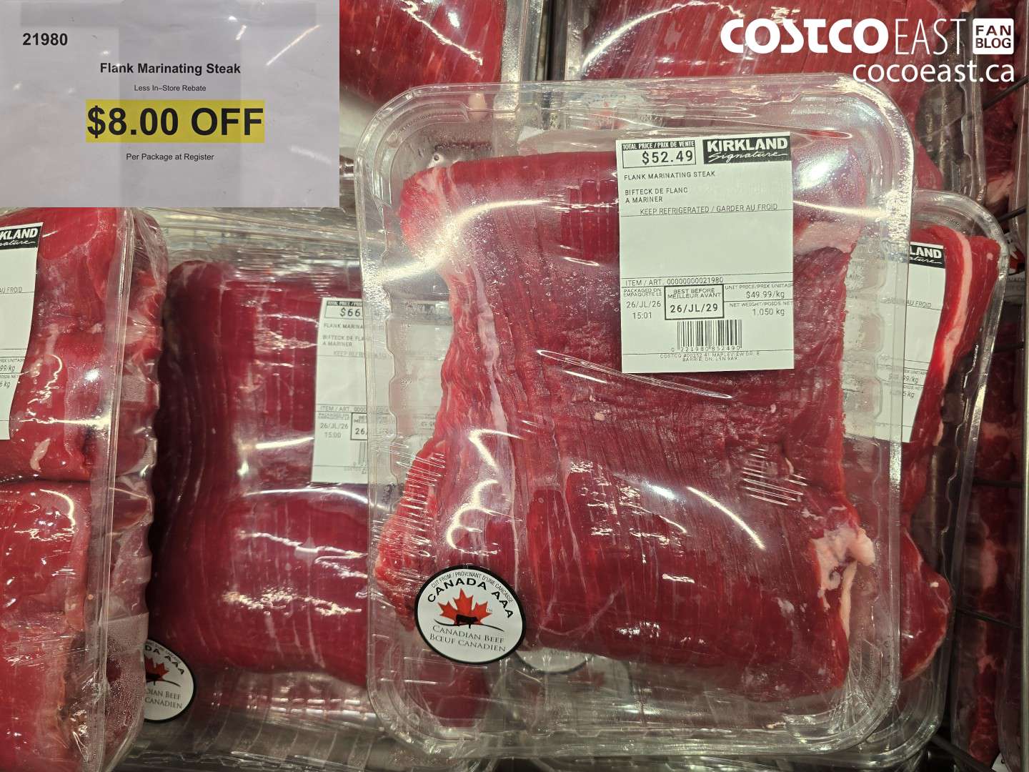 21980 FLANK MARINATING STEAK ($8.00 INSTANT SAVINGS)