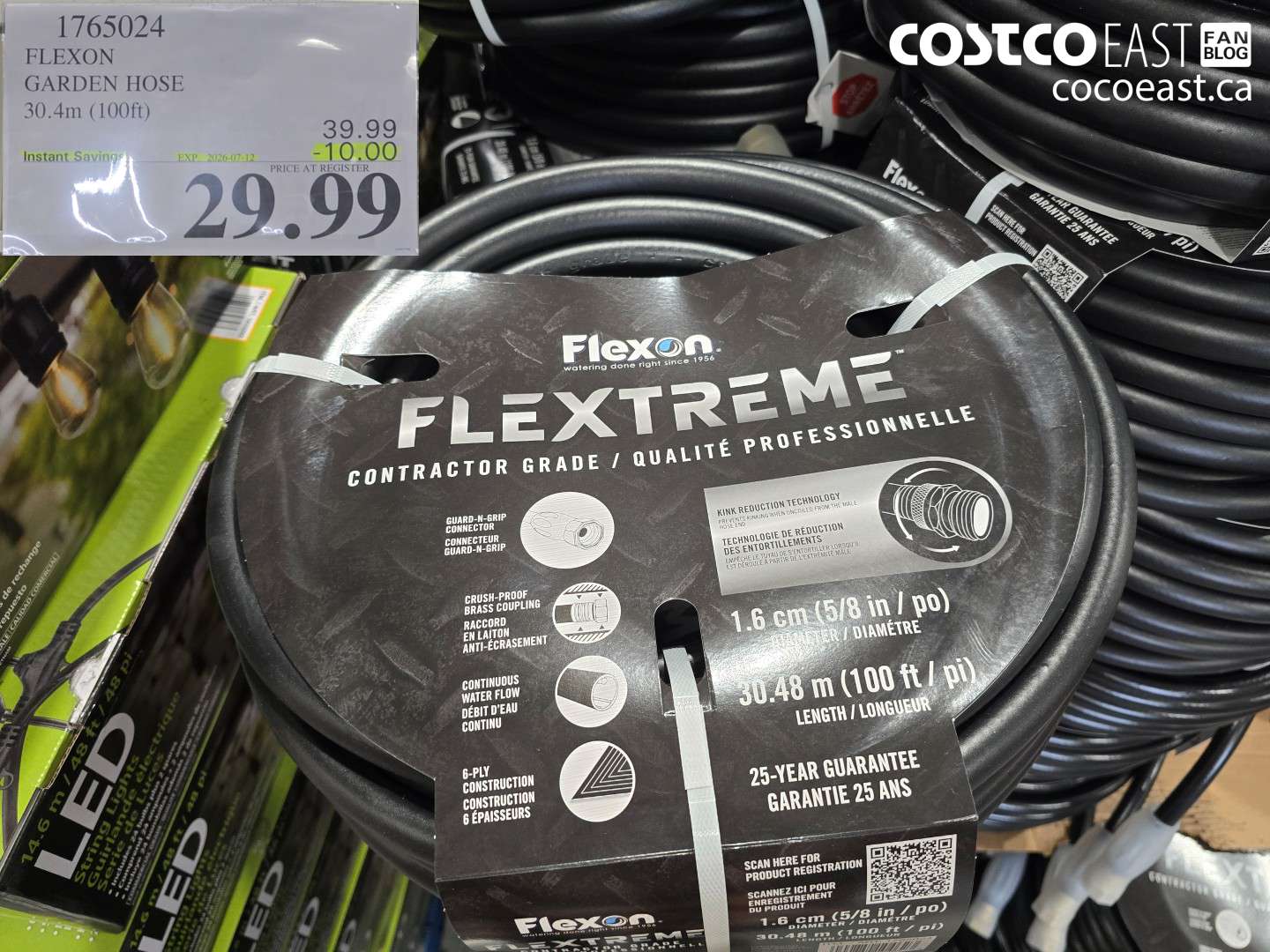 1765024 FLEXON GARDEN HOSE 30.4M (100FT) ($10.00 INSTANT SAVINGS EXPIRES ON 2026-07-12) $29.99