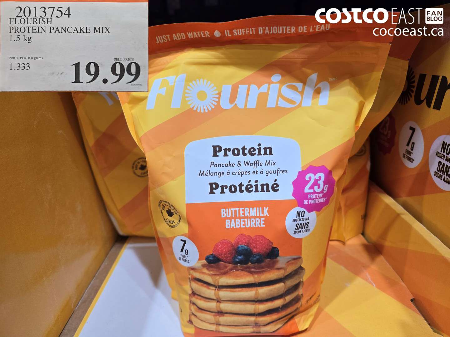 2013754 FLOURISH PROTEIN PANCAKE MIX 1.5 KG $19.99