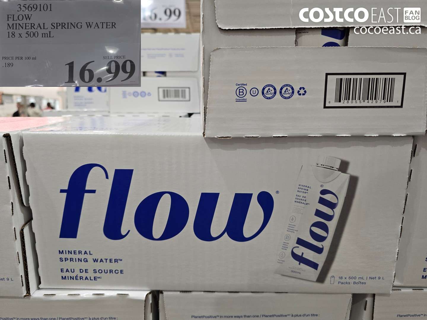 3569101 FLOW MINERAL SPRING WATER 18 X 500 ML $16.99