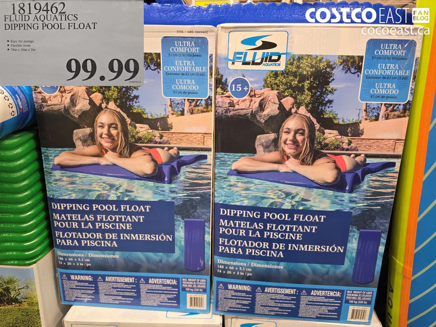 1819462 FLUID AQUATICS DIPPING POOL FLOAT $99.99