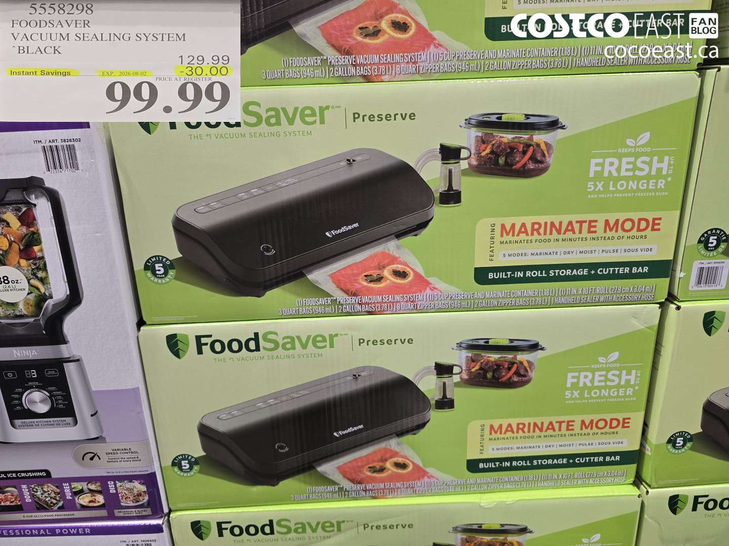 5558298 FOODSAVER VACUUM SEALING SYSTEM BLACK ($30.00 INSTANT SAVINGS EXPIRES ON 2026-08-02) $99.99