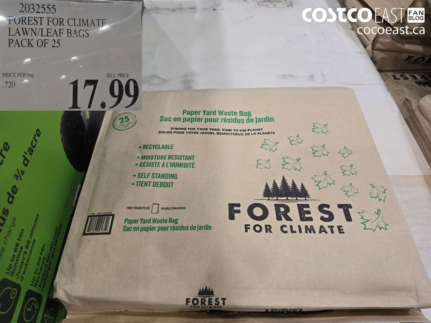 2032555 FOREST FOR CLIMATE LAWN/LEAF BAGS PACK OF 25 $17.99