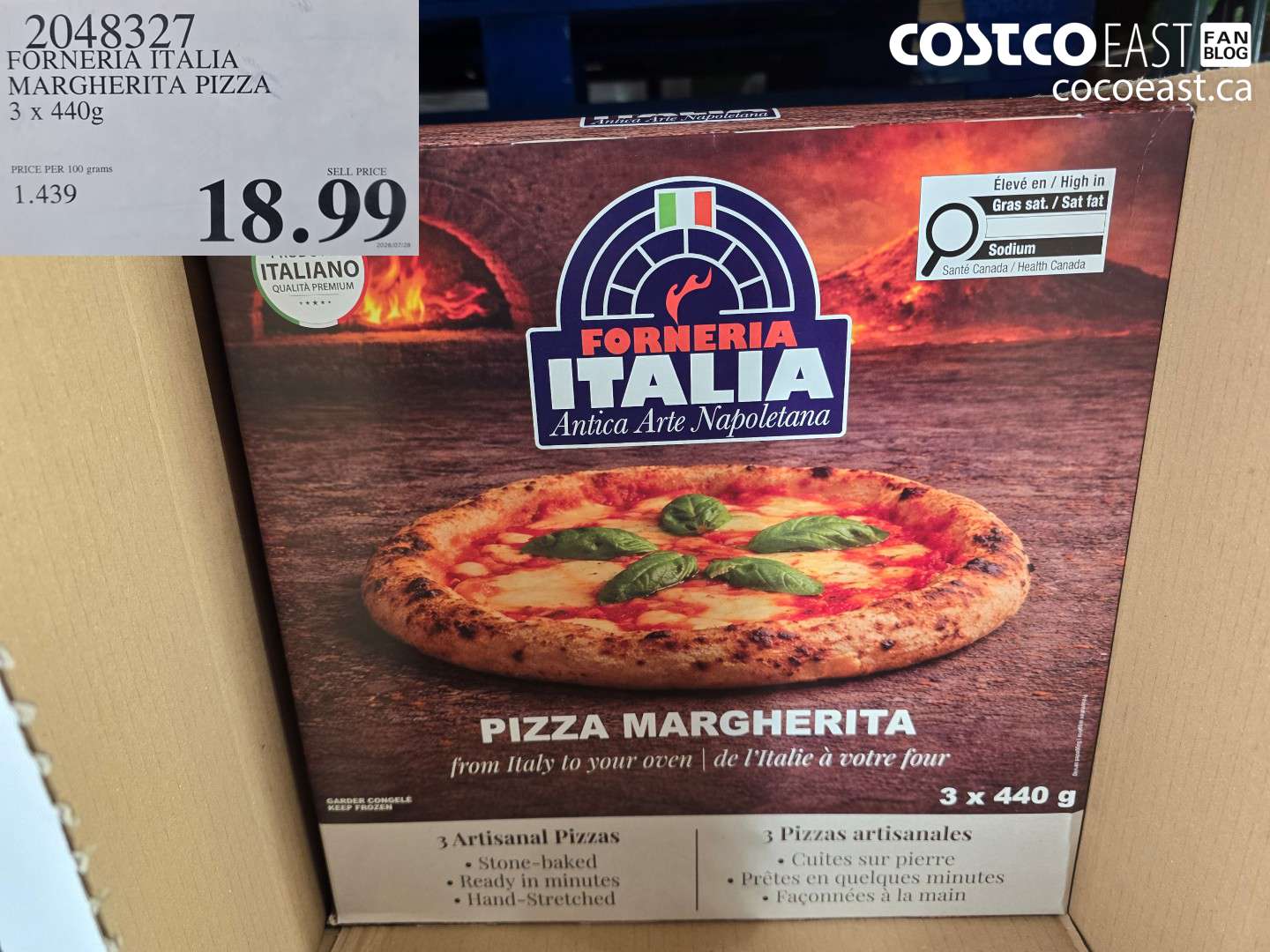 2048327 FORNERIA ITALIA MARGHERITA PIZZA 3 X 440G $18.99