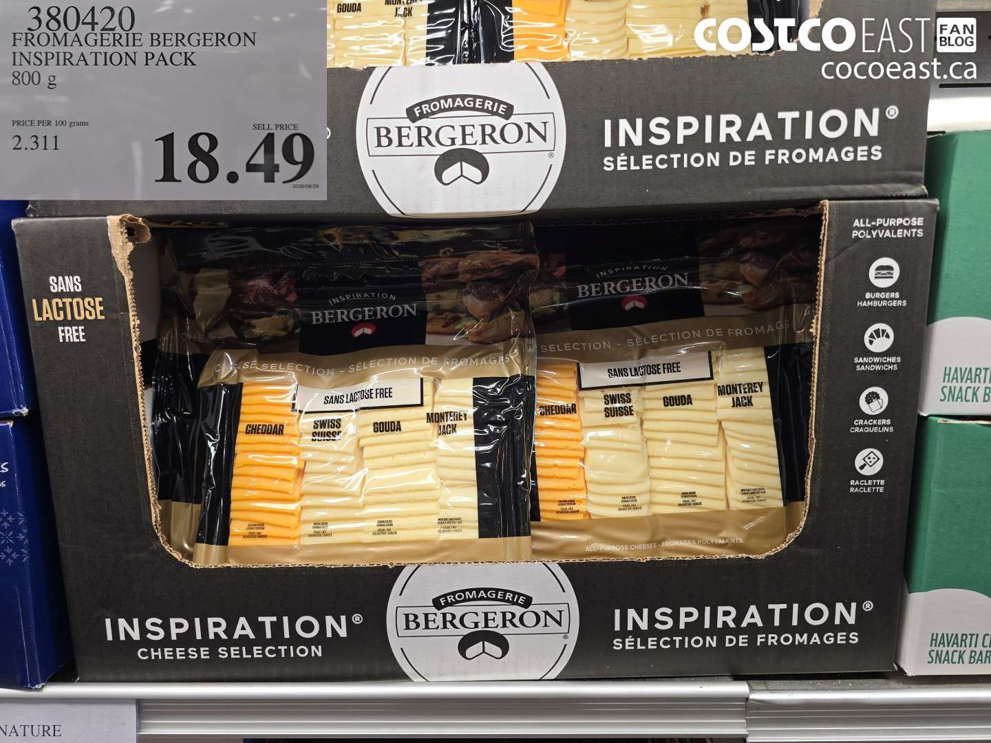 380420 FROMAGERIE BERGERON INSPIRATION PACK 800 G $18.49