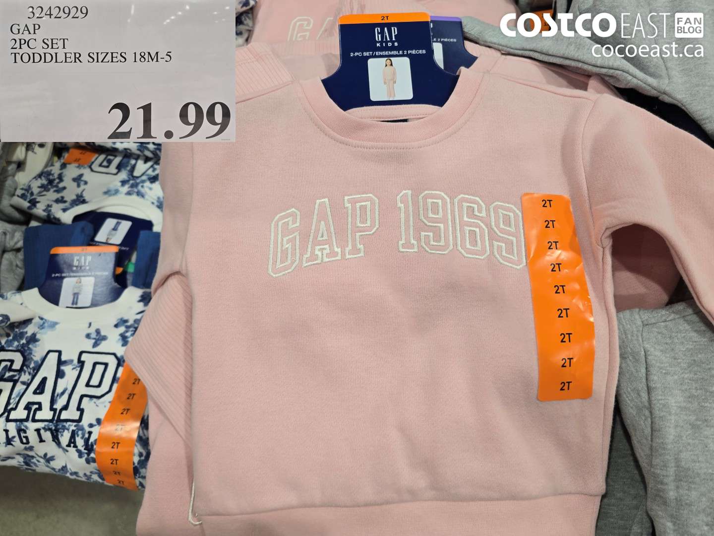 3242929 GAP 2PC SET TODDLER SIZES 18M-5 $21.99