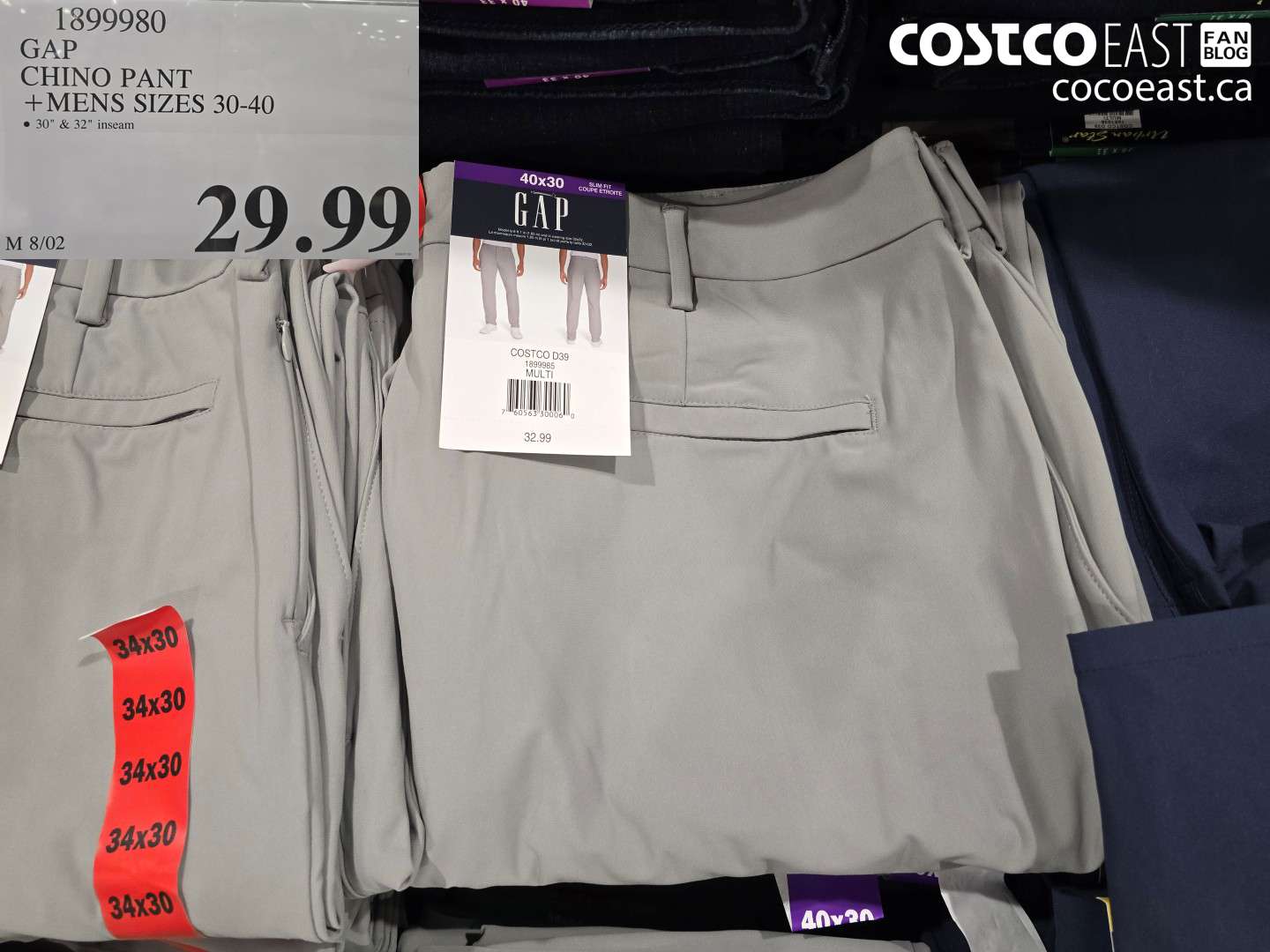 1899980 GAP CHINO PANT MENS SIZES 30-40 $29.99