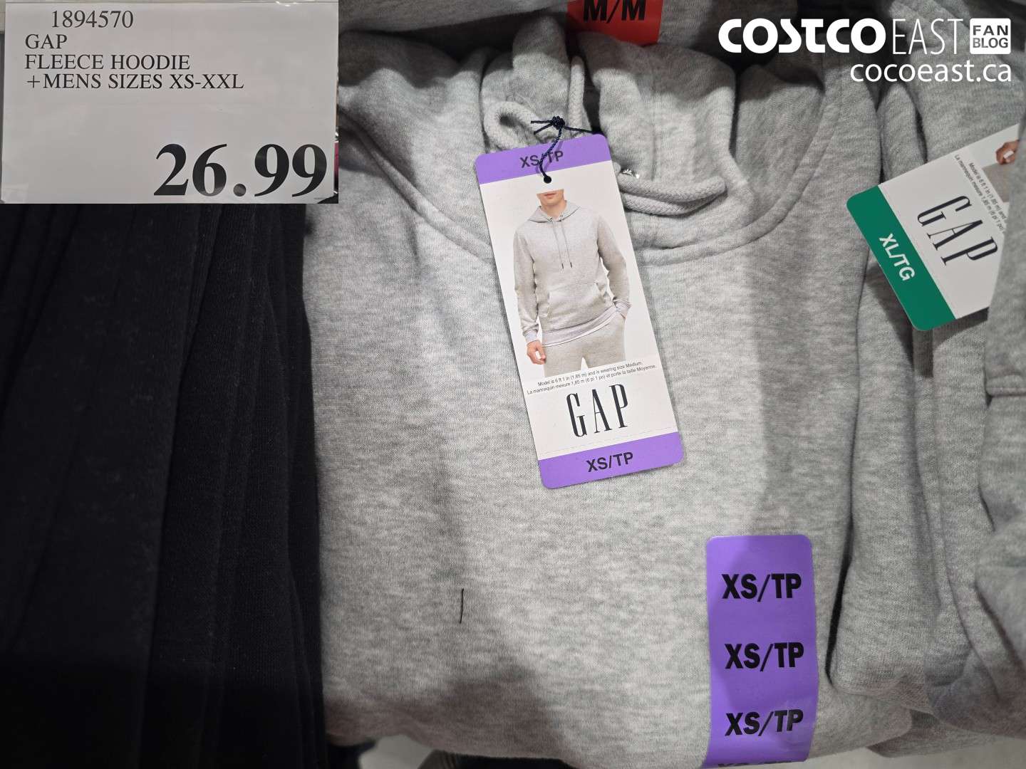 1894570 GAP FLEECE HOODIE + MENS SIZES XS-XXL $26.99