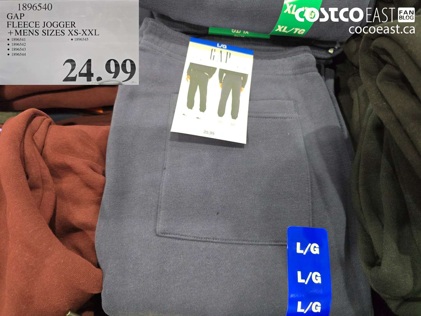 1896540 GAP FLEECE JOGGER +MENS SIZES XS-XXL $24.99