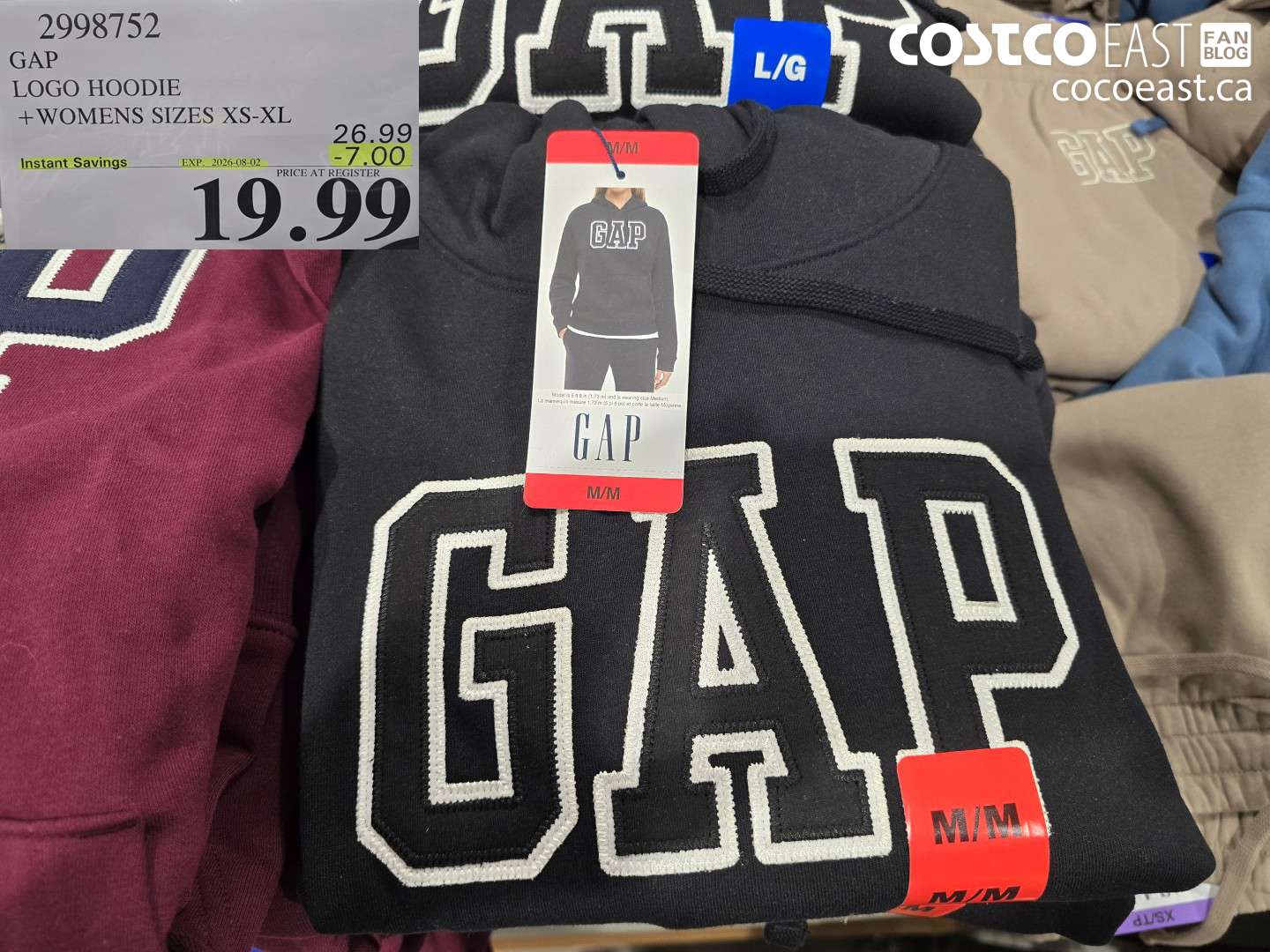 2998752 GAP LOGO HOODIE WOMENS SIZES XS-XL ($7.00 INSTANT SAVINGS EXPIRES ON 2026-08-02) $19.99