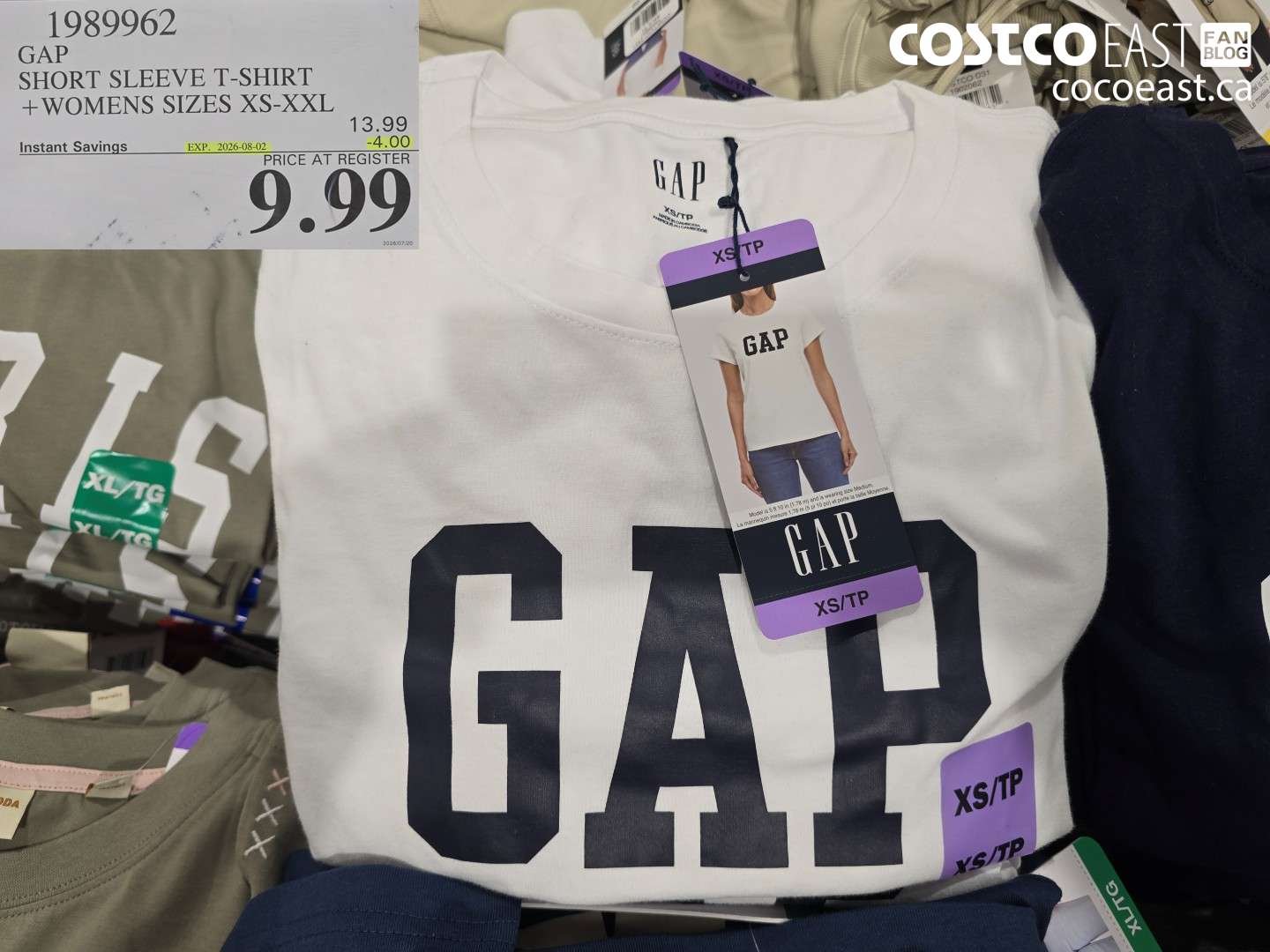 1989962 GAP SHORT SLEEVE T-SHIRT WOMENS SIZES XS-XXL ($4.00 INSTANT SAVINGS EXPIRES ON 2026-08-02) $9.99