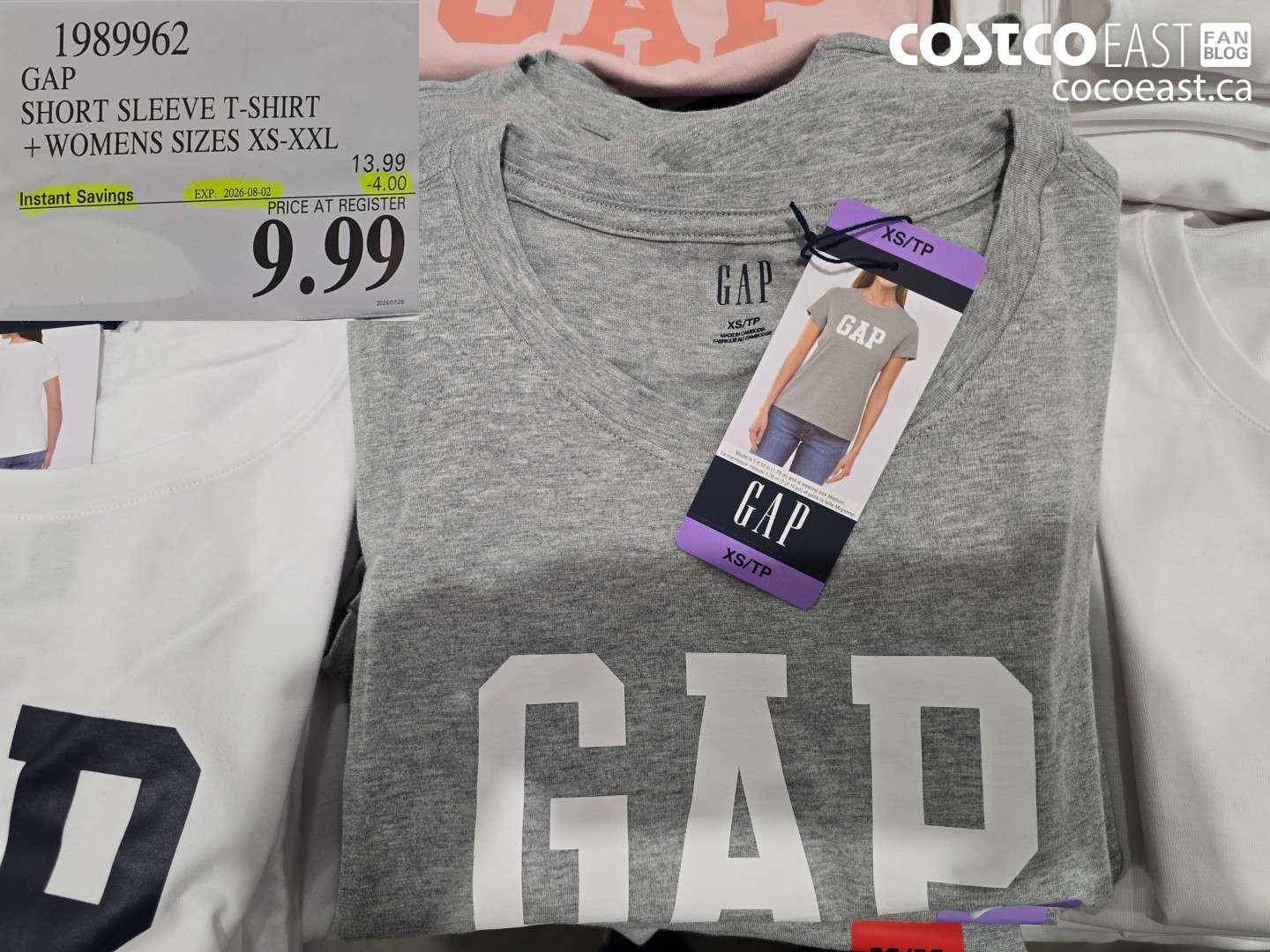 1989962 GAP SHORT SLEEVE T-SHIRT WOMENS SIZES XS-XXL ($4.00 INSTANT SAVINGS EXPIRES ON 2026-08-02) $9.99