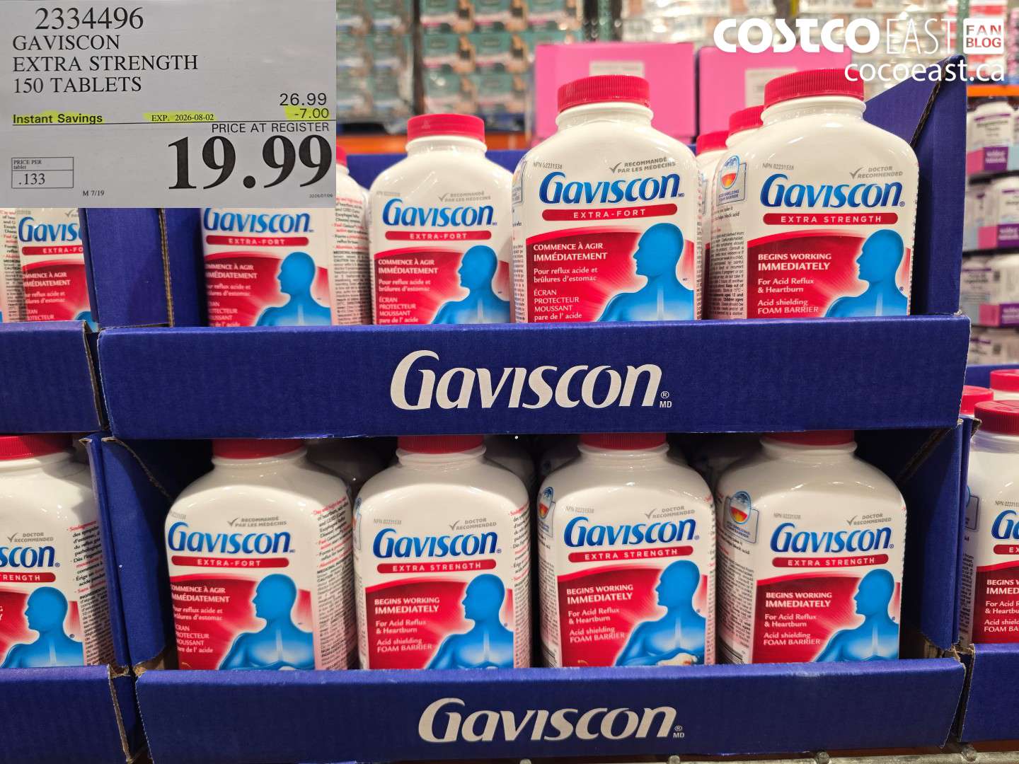 2334496 GAVISCON EXTRA STRENGTH 150 TABLETS ($7.00 INSTANT SAVINGS EXPIRES ON 2026-08-02) $19.99