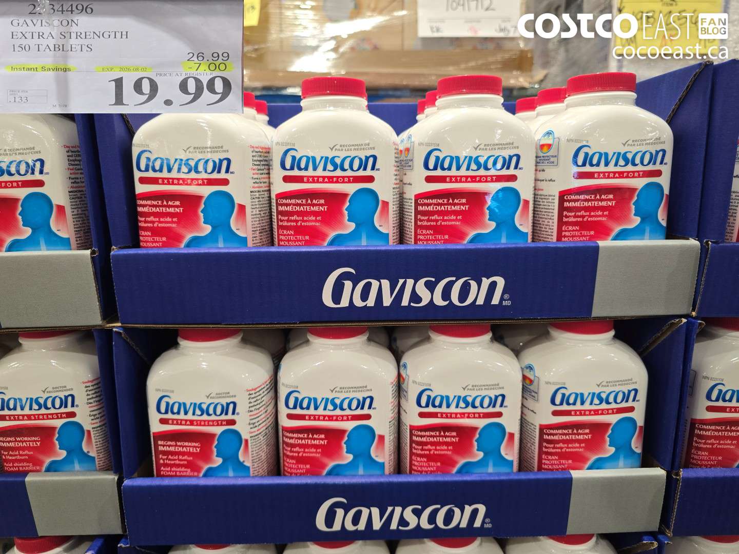 2334496 GAVISCON EXTRA STRENGTH 150 TABLETS ($7.00 INSTANT SAVINGS EXPIRES ON 2026-08-02) $19.99