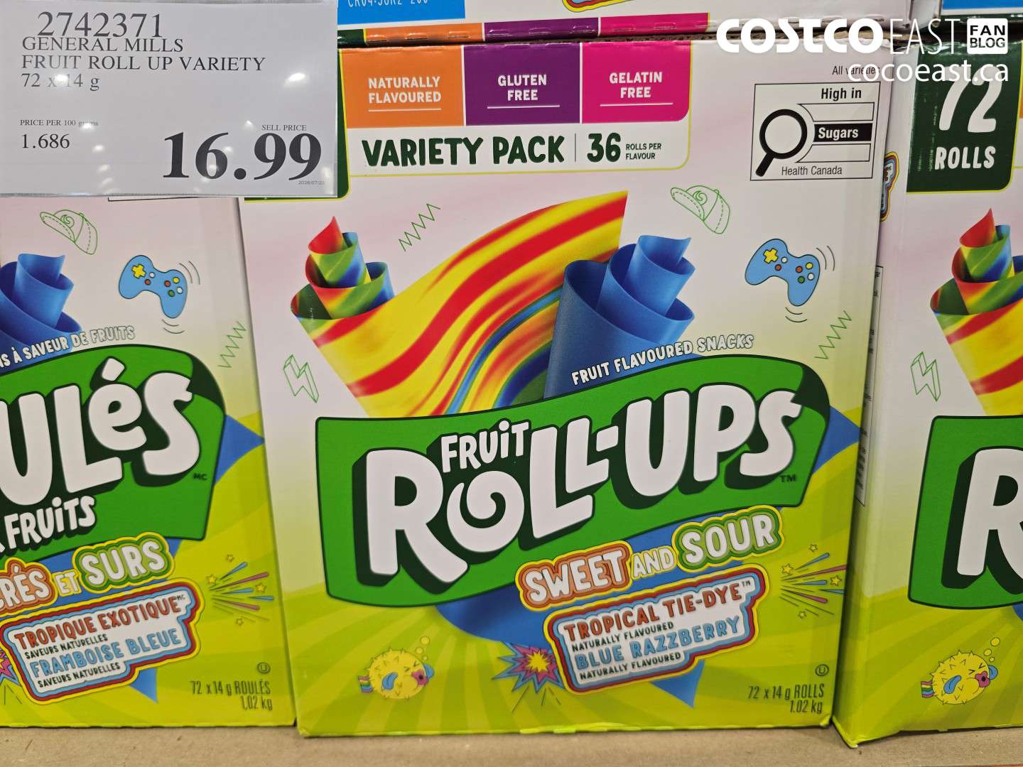 2742371 GENERAL MILLS FRUIT ROLL UP VARIETY 72 X 14 G $16.99