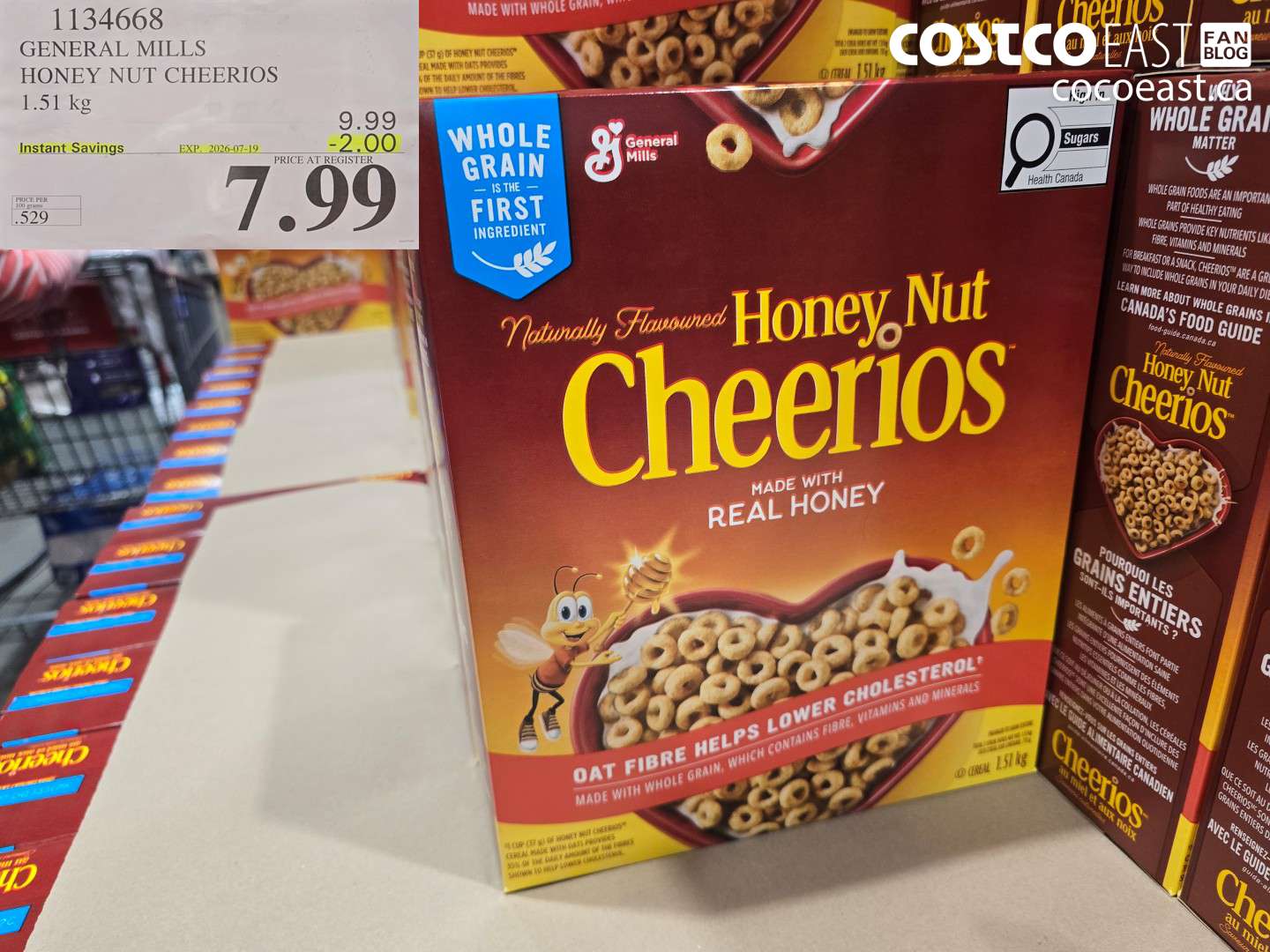 1134668 GENERAL MILLS HONEY NUT CHEERIOS 1.51 KG ($2.00 INSTANT SAVINGS EXPIRES ON 2026-07-19) $7.99