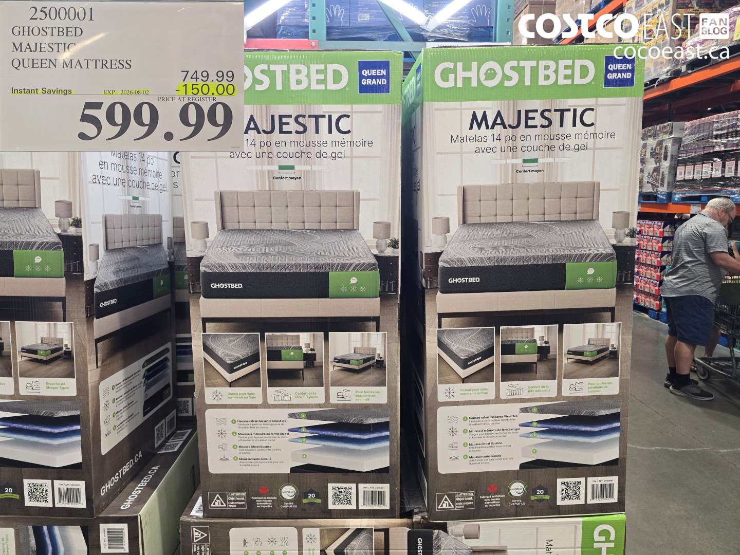 2500001 GHOSTBED MAJESTIC QUEEN MATTRESS ($150.00 INSTANT SAVINGS EXPIRES ON 2026-08-02) $599.99