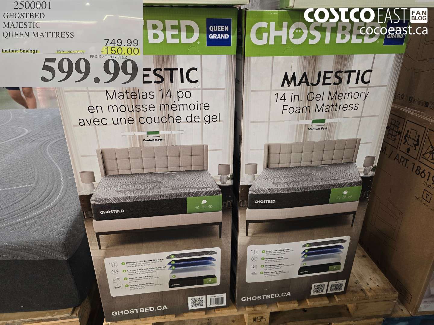 2500001 GHOSTBED MAJESTIC QUEEN MATTRESS ($150.00 INSTANT SAVINGS EXPIRES ON 2026-08-02) $599.99