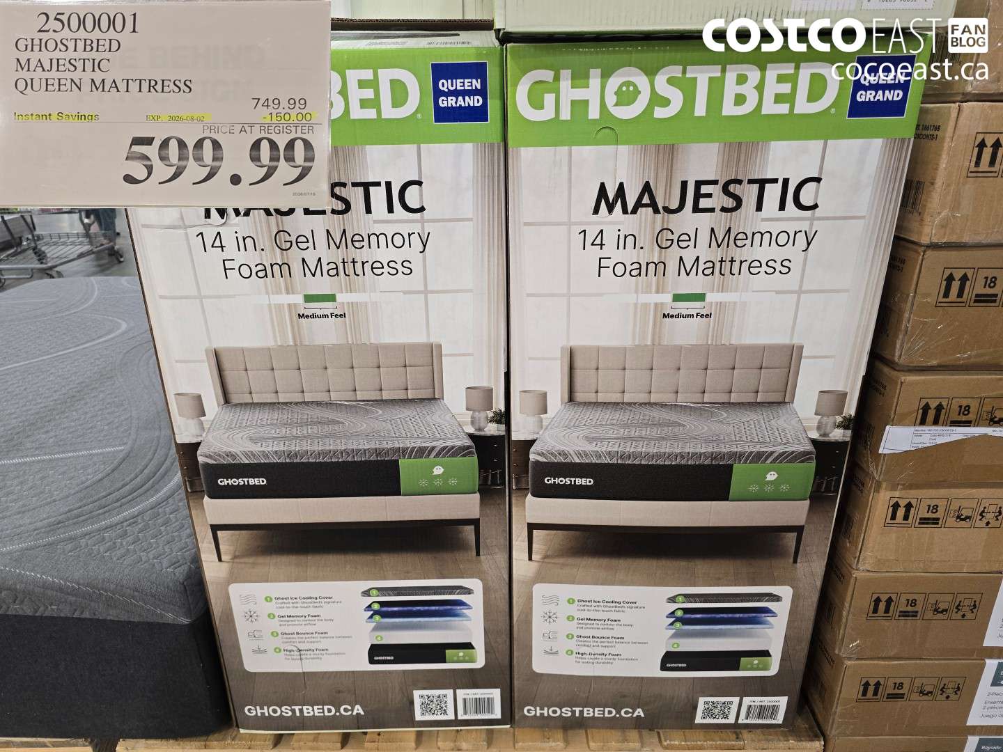 2500001 GHOSTBED MAJESTIC QUEEN MATTRESS ($150.00 INSTANT SAVINGS EXPIRES ON 2026-08-02) $599.99