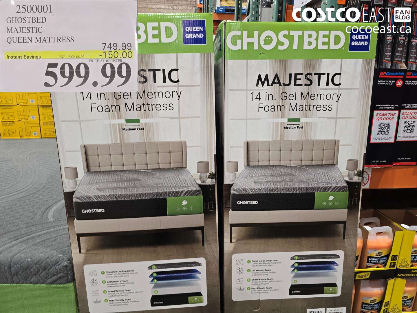 2500001 GHOSTBED MAJESTIC QUEEN MATTRESS ($150.00 INSTANT SAVINGS EXPIRES ON 2026-08-02) $599.99