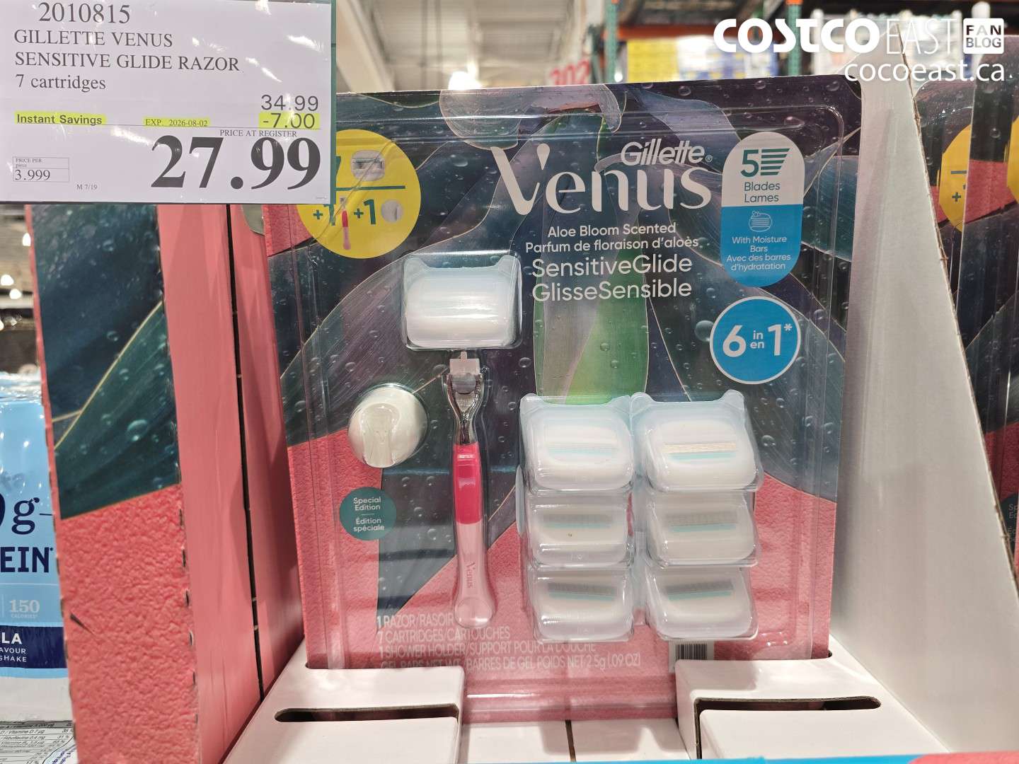 2010815 GILLETTE VENUS SENSITIVE GLIDE RAZOR 7 CARTRIDGES ($7.00 INSTANT SAVINGS EXPIRES ON 2026-08-02) $27.99