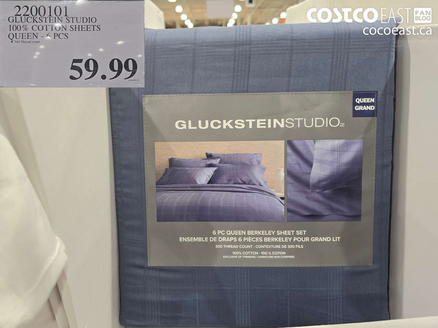2200101 GLUCKSTEIN STUDIO 100% COTTON SHEETS QUEEN - 6 PCS $59.99