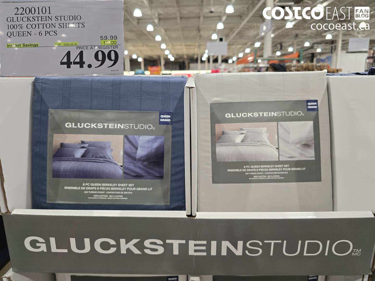 2200101 GLUCKSTEIN STUDIO 100% COTTON SHEETS QUEEN - 6 PCS ($15.00 INSTANT SAVINGS EXPIRES ON 2026-08-30) $44.99