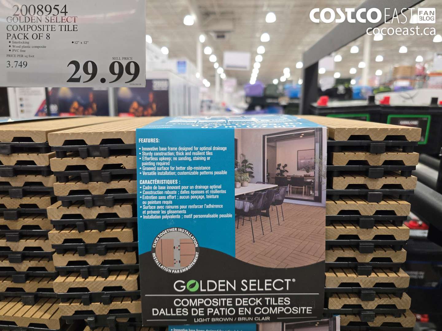 2008954 GOLDEN SELECT COMPOSITE TILE PACK OF 8 12